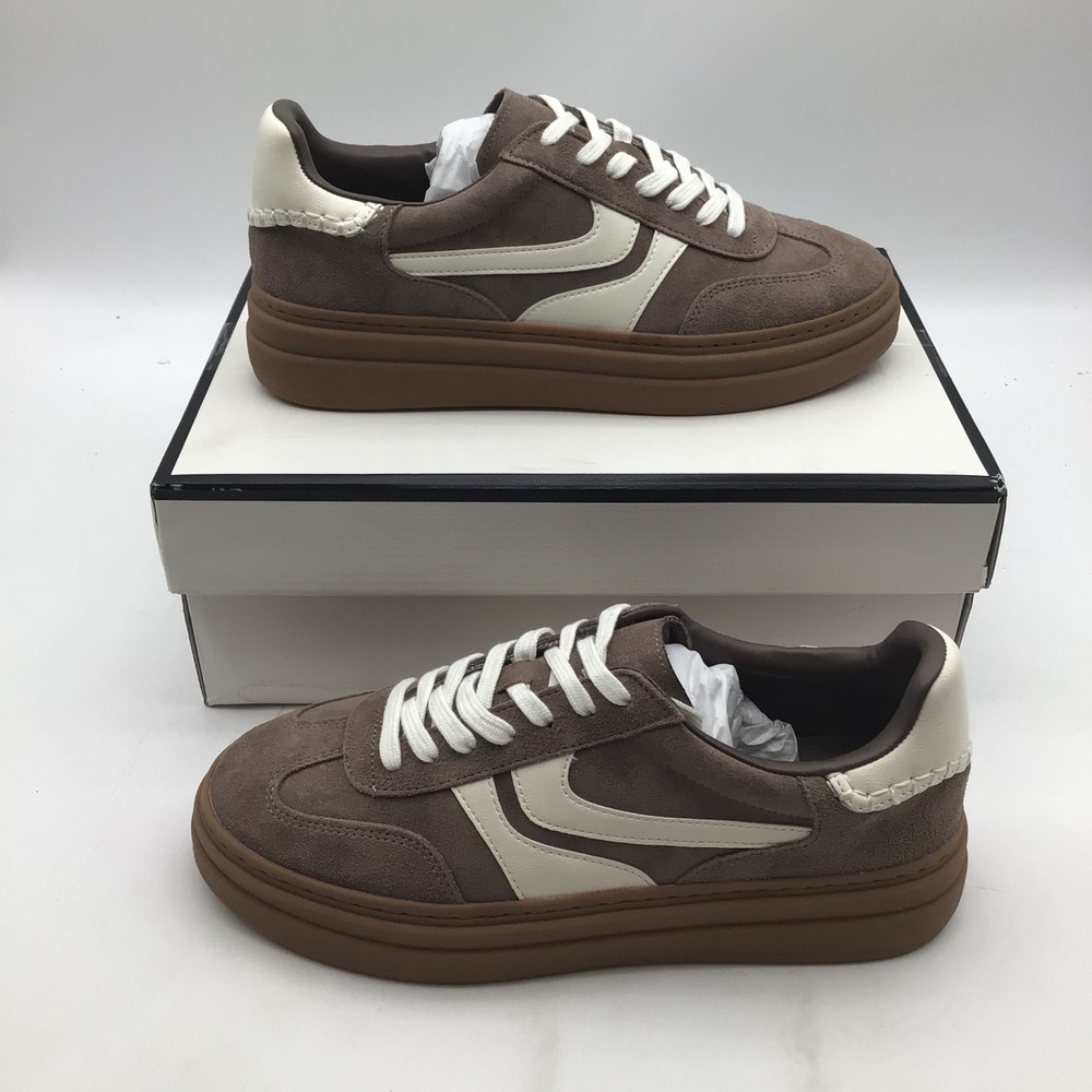 Steve Madden Dodge Taupe Suede Platform Sneakers Womens Size 10 Low‎ Top NEW